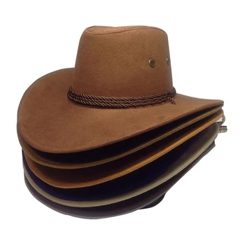 Clássicos Grandes Borda Chapéus De Cowboy Homens Vintage Exterior Protetor Solar Caps Unisex