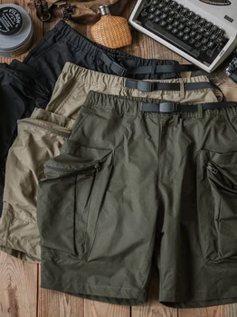 Montanhismo exterior da série folgada trabalho shorts Japonês vintage de cor sólida grande bolso do shorts homens de verão