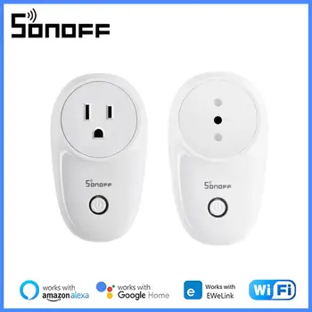 SONOFF 1-4PCS wi-FI S26R2 Inteligente Tomada DE janeiro/BR/FR/IL/EUA Smart Plug Módulo de Voz/Suporte para Controle Remoto Ewelink Alexa Inicial do Google