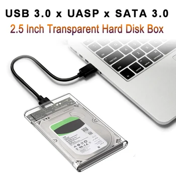 Disco rígido Boxs USB 3.0 2.5 Polegadas HDD SSD Shell SATA Hdd Caixa de Compartimento de Unidade de Disco Rígido da Caixa de Cabo de 5 Gbps suporta 2TB UASP para o Portátil