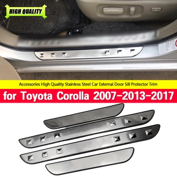 Para Toyota Corolla 2007 2008 2009 2010-2013-2017 E140/E150 Soleira Da Porta De Chinelo Chapa De Aço Inoxidável, Bem-Vindo Pedal Acessórios