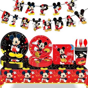 Dos desenhos animados de Disney do Mickey Mouse da decoração do partido Talheres Crianças de Festa Decoração de Festa de Aniversário Copa Placa de Fornecimentos de Terceiros conjuntos de Jantar