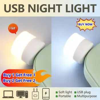 Mini USB Noite de Luz Branca Quente de Proteção para os Olhos do Livro Luz de Leitura Ficha USB do Computador Móvel de Energia LED de Carregamento Lâmpada da Noite