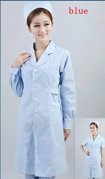 mulheres Médicas Casaco de Roupas de Serviços médicos Uniforme de Enfermeira, Roupas de manga comprida Proteger jalecos 3 cores
