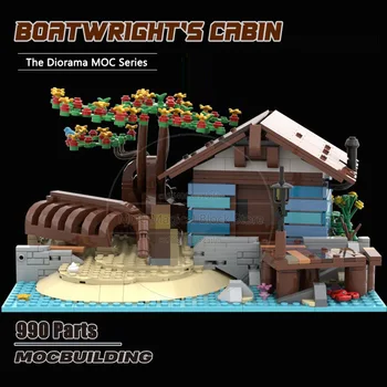 O Boatwright Cabine do MOC Blocos de Construção do Castelo de Arquitetura de Tecnologia de Tijolos DIY Montagem Modelo de Exibição Brinquedos Presentes de Natal