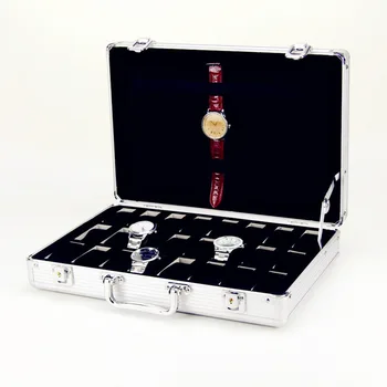 Luxo Premium De Alta Qualidade Relógio De Caixa Da Liga De Alumínio De Produção 6/10/12/24 Cinge Padrão De Armazenamento De Caixa De Relógio De Coleta De Exibição De Caixas De Presente
