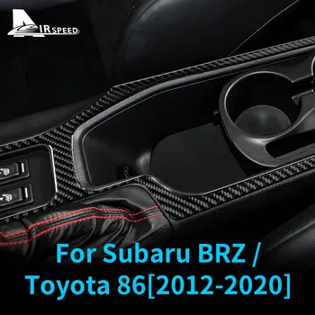 Real de Fibra de Carbono para Subaru BRZ Toyota GT86 2016 2017 2018 2019 2020 Carro de Controle Central de Água, Suporte de Copo Adesivo Acessórios