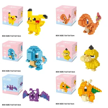 Anime Pokemon Pikachu Micro Blocos De Construção De Brinquedo, Jogos, Modelo De Tijolos Figuras De Descompressão Montar Os Brinquedos Presentes Crianças