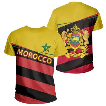 Personalizado gratuitamente Nome Marrocos Bandeira T-shirt Marrocos Homens T-shirt da Moda Nacional Equipe T-shirt Sportswear Tees País, MAR Novo